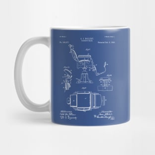 Barbers Chair Patent - Barber Art - Blueprint Mug